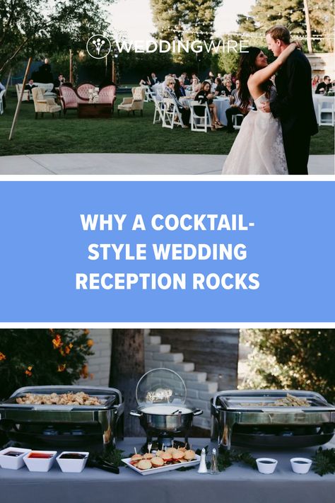 Cocktail Reception Food Ideas, Wedding Table Ideas Receptions Simple, Casual Elegant Wedding Reception, Buffet At Wedding Receptions, Non Dinner Wedding Reception, Mix And Mingle Wedding Reception, Cocktail Wedding Reception Timeline, Wedding Cocktail Reception Ideas, Station Style Wedding Reception