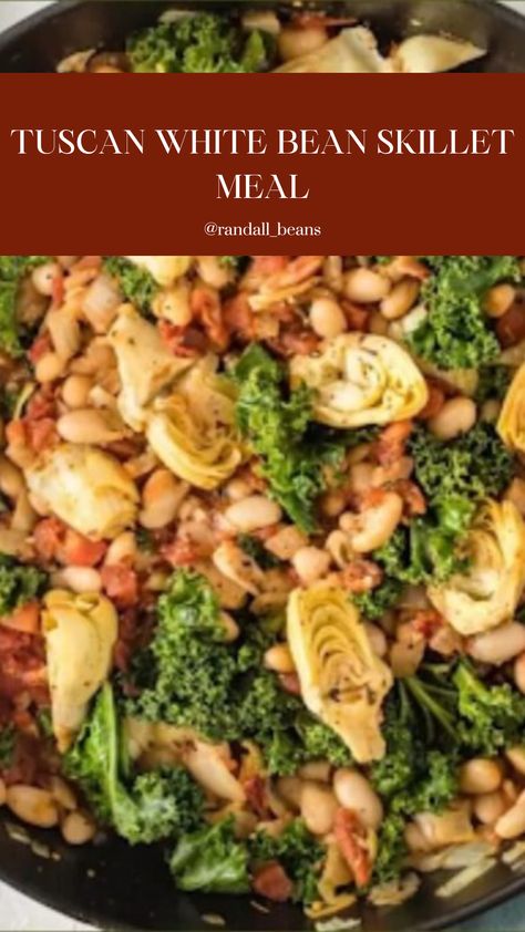 Mediterranean Bean Recipes Healthy, Creamy Tuscan White Bean Skillet, Vegan Great Northern Beans Recipe, High Protein Beans Recipes, Northern Beans And Sausage, Recipes For Navy Beans, Saturday Meals Dinners, White Beans And Rice Recipes, Tuscan White Bean Skillet