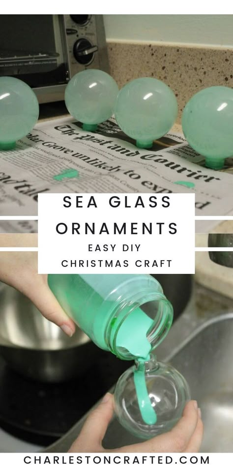 Sea Glass Ornaments, Glass Ornaments Diy, Beach Christmas Tree, Nautical Christmas Ornaments, Beach Christmas Trees, Beach Christmas Decorations, Beach Themed Crafts, Beach Christmas Ornaments, Diy Crafts Christmas