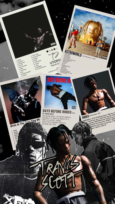 Travis Scott Travis Scott Vibe, Fein Travis Scott, Album Collage Wallpaper, Travis Scott Collage, Travis Scott Wallpapers Aesthetic, Travis Scott Wallpapers Iphone, Travis Scott Background, Travis Scott Poster, Travis Scott Aesthetic