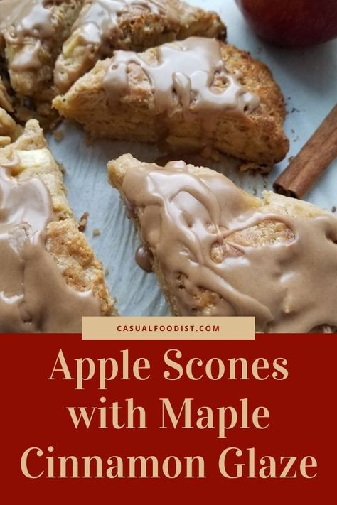 Fall Scones, Easy Scones Recipe, Tender Scones, Apple Cinnamon Scones, Easy Scones, Best Scone Recipe, Apple Scones, Cinnamon Glaze, Scone Recipes