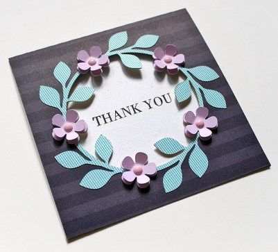 Flower Wreath Card | Bird's Cards | Bloglovin’ Papercrafting Ideas, Paper Rosettes, Free Svgs, Free Thank You Cards, Birthday Sentiments, Frame Card, Cricut Cards, Assembly Instructions, Bird Cards