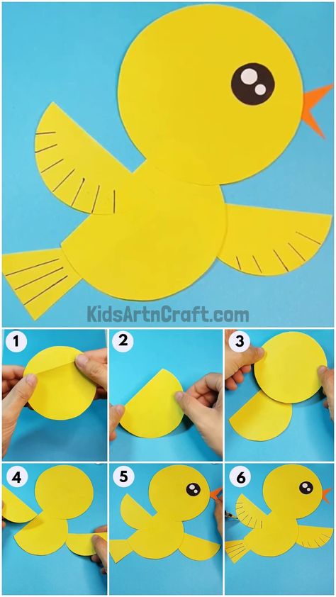 DIY Bird Paper Craft Step by Step Tutorial Check more at https://www.kidsartncraft.com/easy-paper-bird-craft-tutorial/ Paper Craft Step By Step, Bird Paper Craft, Bird Craft, Paper Bird, Diy Birds, Paper Birds, Bird Crafts, Craft Tutorial, Mini Art