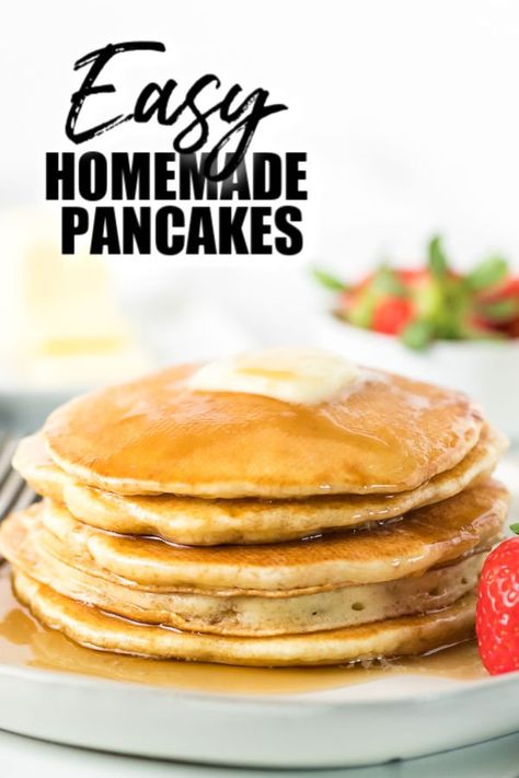 Easy Pancake Mix, Pancake Ideas, Homemade Pancakes Fluffy, Easy Homemade Pancakes, Easy Pancakes, Light And Fluffy Pancakes, Protein Pancakes Recipes, Homemade Pancake Recipe, Healthy Pancakes