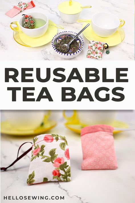 Fabric Tea Bags, Reusable Tea Bags Diy, Reusable Tea Bags, Diy Tea Bags, Renegade Seamstress, Bags Video, Diy Tea, Quilted Projects, Homemade Stuff