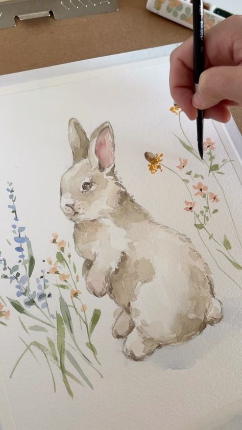 Katrina Pete on Reels | Benny Goodman Trio · Where or When (1996 Remastered) Watercolour Bunny Tutorial, Watercolor Bunnies, Benny Goodman, Teaching Watercolor, Bunny Watercolor, Diy Watercolor Painting, Watercolor Landscape Paintings, Diy Watercolor, Piece Of Art