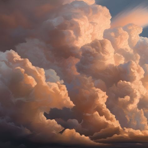 A landscape painting of clouds in a cloudy sky at sunset. Cloudy Sunset Painting, Cloudy Painting, Cloud Oil Painting, Soft Sunrise, Nature Oil Painting, Cloud Paintings, Frame Tv Samsung, Sky Sunrise, Cloudy Skies