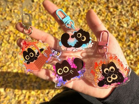 Pride Cat Acrylic Keychains Clear Holographic Double-sided - Etsy Cat Acrylic, Acrylic Keychains, Keychain Design, Cute Keychain, Acrylic Charms, Cute Pins, Cute Doodles, 귀여운 동물, Star Designs