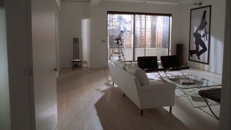 Patrick Bateman’s apartment. Frame Within A Frame, 80s Interior, White Apartment, Patrick Bateman, Bad Inspiration, House Inspo, Apartment Decor, Room Divider, Room Decor