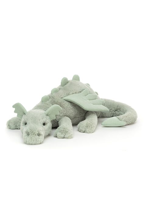 Jellycat Huge Sage Dragon Stuffed Animal available at #Nordstrom Dragon Pet, Jellycat Stuffed Animals, Pet Dragon, Cute Stuffed Animals, Soothing Colors, Farm Yard, Love Stories, 그림 그리기, Mythical Creatures