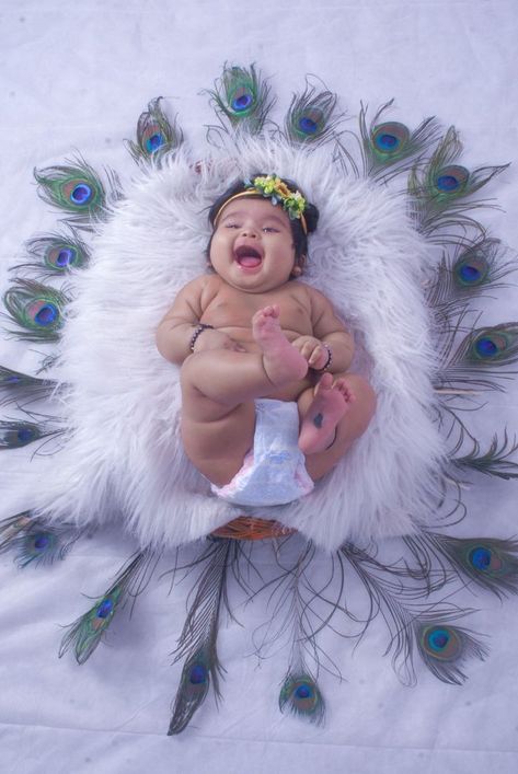 Krishnashtami Baby Photoshoot, Krishna Jayanthi Baby Photoshoot, Krishnastami Baby Photoshoot, Shivratri Baby Photoshoot, Newborn Baby Shoot Ideas, Monthly Photoshoot Ideas For Baby Boy, Chathi Decoration, Baby Krishna Photoshoot, Babyphotoshoot Photoshoot