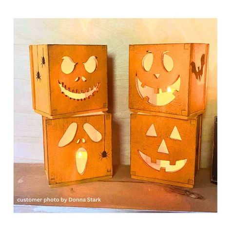 Illuminate your space with charming pumpkin lights and candy-themed lanterns. Discover battery-operated tea lights and stencils perfect for winter crafts! Candy Lights, Cute Lantern, Farm Door, Battery Operated Tea Lights, Halloween Pumpkins Painted, Christmas Stencils, Winter Wood, Pumpkin Lights, New And Improved