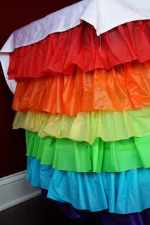 Diy Party Table Decorations, Ruffled Tablecloth, Diy Ruffle, Rainbow Dance, Birthday Party Table Decorations, Super Party, Birthday Party Crafts, Birthday Party Tables, Table Skirt