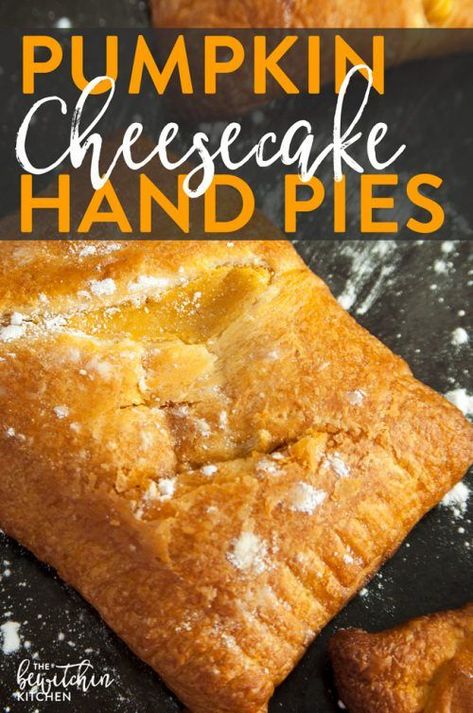 Pumpkin Cheesecake Hand Pies - whether you call them hand pies or turnovers these pumpkin pastry desserts are delicious recipe to make. They're easy and take less than 20 minutes! Cheesecake Hand Pies, Pumpkin Pastry, Will Cook For Smiles, Pumpkin Cream Cheese Pie, Hand Pie Recipes, Fried Pies, Pie Cheesecake, Hand Pie, Cheese Pumpkin