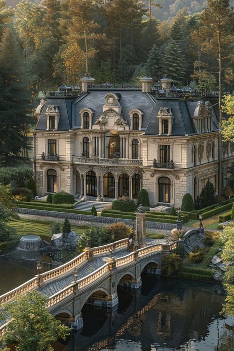 Victorian House Architecture, 1700s Mansion, European Buildings Architecture, Old Rich House, Castle Like Homes, Old Architecture House, Witch Mansion, French Chateau Exterior, Paris Mansion