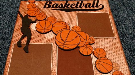 Basketball Scrapbook Pages, Basketball Scrapbook Ideas, Sports Scrapbook Ideas, Basketball Scrapbook Layouts, Basketball Scrapbook, Football Scrapbook, School Memories Scrapbook, Scrapbooking Sports, Graduation Scrapbook