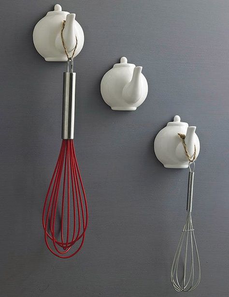 5 Inspiring DIY Tea Pot Crafts — Eatwell101 Teapot Decorations, Teapot Crafts, Kitchen Hooks, Tea Diy, Towel Hanger, Ceramic Teapots, Towel Hooks, Kitchen Decor Items, Tea Room