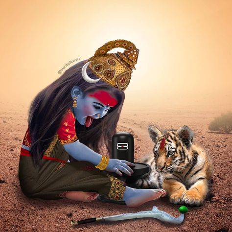 @worldofluvan shared a photo on Instagram: “#conceptart~Maha Kaali... Created this art for the month of AADI.... Maha Kaali and the tiger discovered a Shivalinga while they had…” • Aug 14, 2021 at 2:42am UTC Shakti Maa, Tiger Quotes, Adi Shakti, Goddess Kali Images, Angry Tiger, Kids Dress Boys, Mother Kali, Kali Mata, Brave Quotes