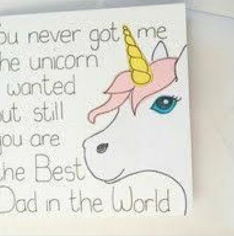 What to write in father's day card Ideas Birthday Card, Father Birthday Cards, Birthday Card For Dad, Diy Postcard, Diy Mother's Day Crafts, Funny Unicorn, Unicorn Card, Father Birthday, Diy Father's Day Gifts