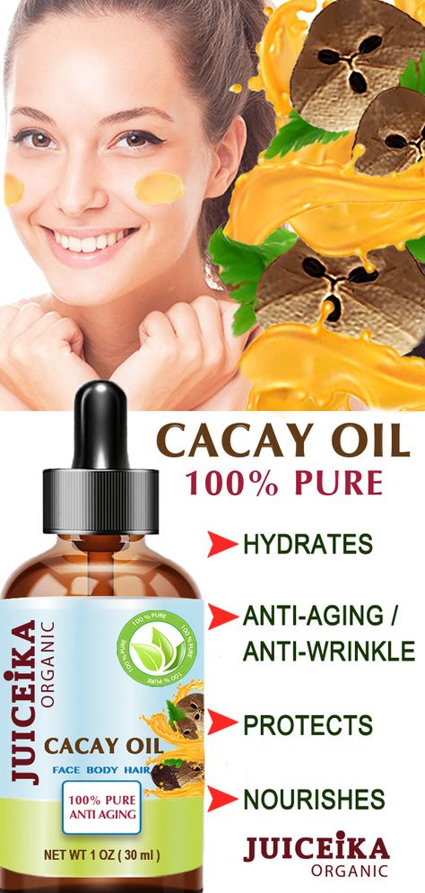 Due to the high content of vitamins A & C and E, nutrients and essential fatty acids and antioxidants, CACAY OIL by Juiceika Organic demonstrates efficiency in fighting deep wrinkles and lines.  #Skincare #skincareroutine #faceoil #moisturizer #facemoisturizer #cacay #kahai #beautyoil #howtousefaceoils #faceoilsbest #faceoilsfordryskin #faceoilsforoilyskin #howtohydrateyourface #hydrationtips #skincareproducts #skincaretips #beautyhacks #wrinklesaroundmouth Face Oils Best, Linoleic Acid, Beauty Oil, Deep Wrinkles, Essential Fatty Acids, Organic Oil, Oils For Skin, Fatty Acids, Face Oil