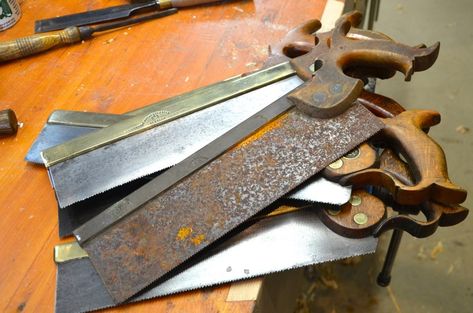 Cleaning Rusty Tools, Tool Restoration, Saw Sharpening, Woodshop Tools, Jet Woodworking Tools, Hand Plane, Woodworking Saws, Antique Woodworking Tools, Vintage Hand Tools