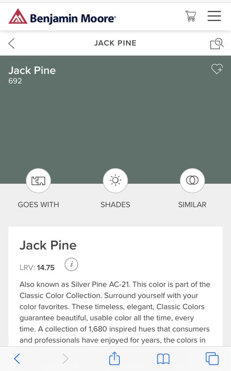 Jack Pine Benjamin Moore Jack Pine Paint Color, Benjamin Moore Sea Pine, Benjamin Moore Jack Pine Cabinets, Jack Pine Benjamin Moore Kitchen, Bm Jack Pine, Benjamin Moore Exterior Green, Enchanted Forest Benjamin Moore, Jack Pine Benjamin Moore, Benjamin Moore Jack Pine