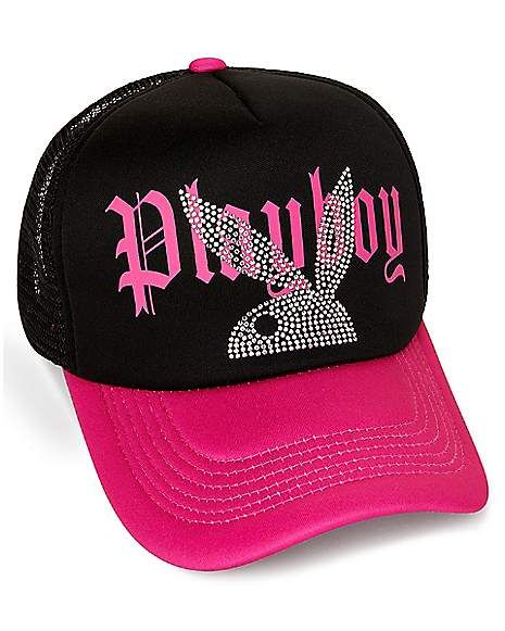 2000s Hat, Y2k Hats, Y2k Hat, Hot Pink Hat, Mcbling Fashion, Playboy Logo, Black Y2k, Hat Aesthetic, Trashy Y2k