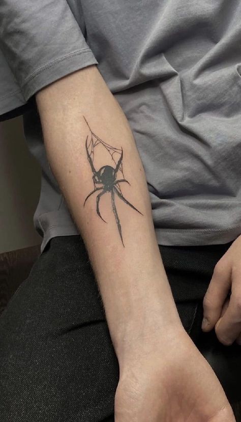 Gotik Tattoo, Dark Feminine Tattoos, Spiderman Tattoo, Emo Tattoos, Simple Tattoos For Guys, Idea Tattoo, Grunge Tattoo, Web Tattoo, Sharpie Tattoos