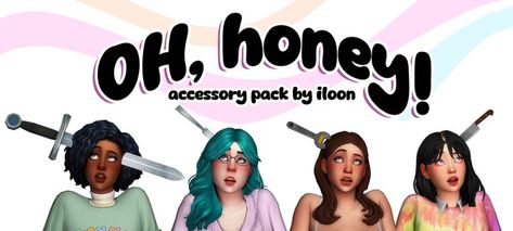 "Oh, honey!" Accessory pack | Patreon Sims 4 Honey Skin, Sims 4 Cc Spooky, Occult Sims 4 Mods, The Sims 4 Cc Halloween Accessories, Sims 4 Cc Maxis Match Occult, Spooky September, Ts4 Occult Cc, Sims Presets, Cc Accessories