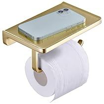 Gold Toilet Paper Holder, Tissue Roll Holder, Toilet Paper Holder With Shelf, Phone Shelf, Toilet Paper Holder Wall Mount, Gold Toilet, Guest Bathroom Remodel, Bathroom Tissue, Mobile Holder