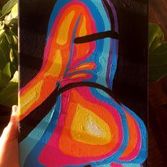 #thermalpainting hashtag on Instagram • Photos and Videos Torso Painting Woman, Thermal Canvas Painting, Thermo Paintings, Painting Body On Canvas, Thermal Art Painting, Rainbow Body Painting, Colorful Body Painting, Double Canvas Painting Ideas, Trippy Art Ideas