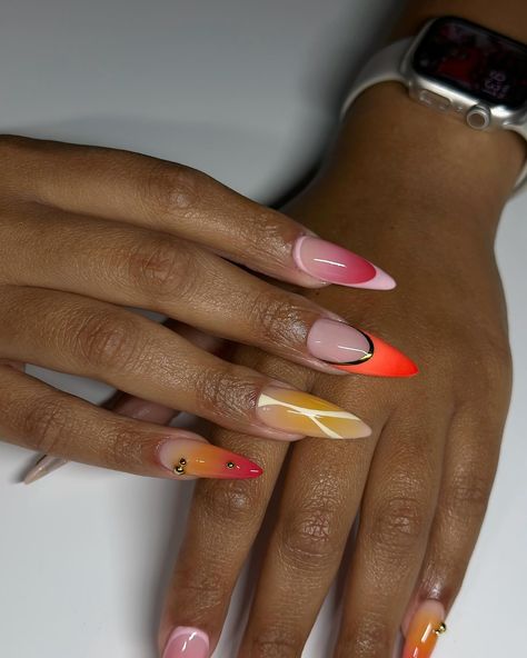 Inspo @_nailsmade ⛱️👙🌻🍉🕶️ #apresgelx #gelx Instagram Light, Light Water, Nails Black, Glam Squad, Water Lighting, Nail Decals, Nails Inspo, Water Colour, Instagram Inspo