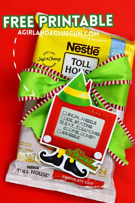 If you need a quick present, and you LOVE buddy the Elf- Grab this FREE Elf cookie dough printable for the best gift idea ever! Elf The Movie Crafts, Elf Gift Tags, Elf Gift Basket, Buddy The Elf Elf On The Shelf, Elf Christmas Party Food, Elf Movie Printables Free, Buddy The Elf Snacks, Buddy The Elf Printables Free, Buddy The Elf Party Games