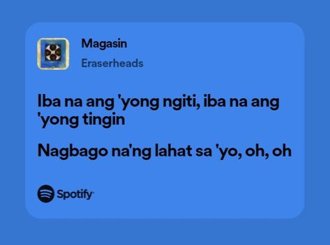 ERASERHEADS Opm Songs Lyrics, Opm Songs, Spotify Lyrics, Just Lyrics, Songs Lyrics, Song Lyrics, Songs, Music, Quick Saves