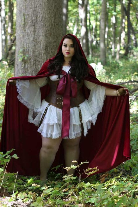 Riding Hood Plus Size Halloween Costume Idea 9 Fantasy Custome, Plus Size Witch Costume, Halloween Costumes Plus Size, Sarah Rae, Riding Hood Costume, Girl Group Costumes, Vargas Girls, Diy Costumes Women, Red Riding Hood Costume