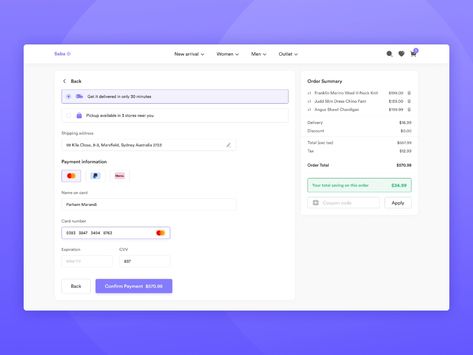 Retail Checkout by Parham Marandi on Dribbble Checkout Ui, Retail Checkout, Form Design, Shopping Sites, Page Design, User Interface, Ui Design, Creative Professional, Global Community