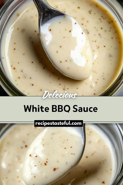 A creamy, tangy barbecue sauce made with mayonnaise and horseradish, perfect for drizzling over grilled or smoked meats. White Bbq Sauce Recipe, Alabama White Bbq Sauce, Alabama White Sauce, White Bbq Sauce, White Sauce Recipes, Smoked Meats, Bbq Sauce Recipe, White Sauce, Barbecue Sauce