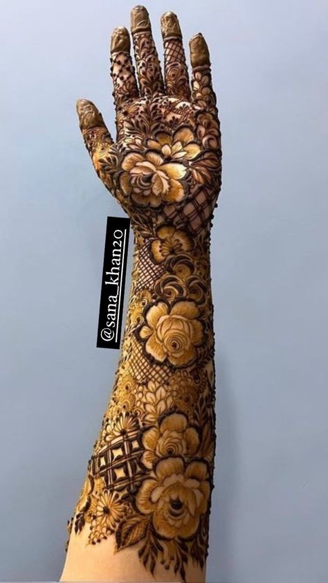 Full Hand Flower Mehendi, Kafif Design Full Hand Bridal, Kafif Design Full Hand, Kafif Design, Front Mehndi Design, Khafif Mehndi Design, Bridal Mehandi, Legs Mehndi Design, Mehndi Designs Bridal Hands