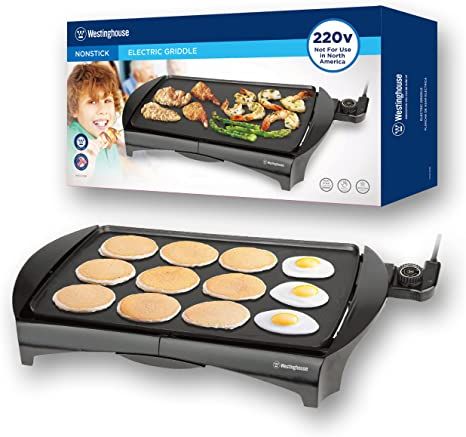 Westinghouse 220 volt griddle Family Size grill 220 Volts WKGL2456 220v 240 volts (NOT FOR USE IN USA) Best Electric Skillet, Pancake Griddle, Electric Griddle, Food Handling, Indoor Grill, Electric Grill, Convenience Food, Non Stick, Juicer