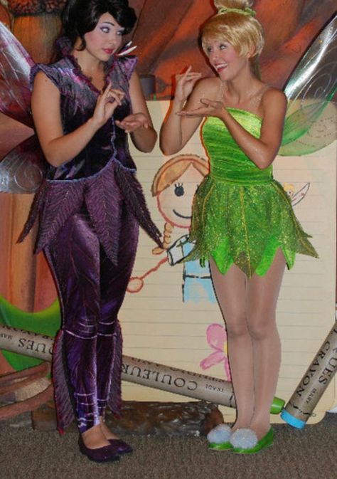 Tinkerbell Makeup, Old Disney Characters, Tinkerbell Cosplay, Tinker Bell Cosplay, Tinkerbell Costume, Disneyland Characters, Purple Tights, Fairy Cosplay, Fairy Festival