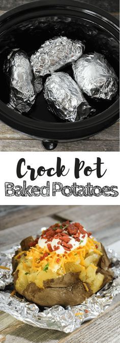 Crock Pot Baked Potatoes , slow cooker baked potatoes, baked potatoes, #crockpot #slowcooker #potatoes Slow Cooker Baked Potatoes, Potatoes Slow Cooker, Potatoes Crockpot, Crock Pot Baked Potatoes, Weight Watcher Desserts, Potatoes Baked, Slow Cooker Baking, Crock Pot Potatoes, Crockpot Lasagna