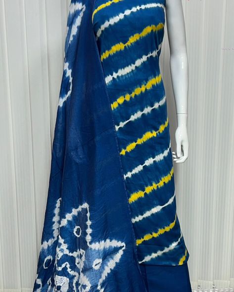 Top COTTON With TYE DYE PRINTED 2.5mtr Dupatta SILK With SHIBURI PRINTED 2.25mtr Bottom Pure Cotton With SHIBURI DYE PRINTED 2.mtr For 799 Free Shipping Tye Dye Print, Tie Dye Patterns Diy, Dye Patterns, Elite Fashion, Batik Dress, Tie Dye Patterns, Shibori, Pure Cotton, Batik