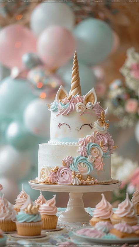 Ultimate Unicorn Birthday Party: Everything You Need! - Adore Charlotte Unicorn Cake For 3rd Birthday, 1st Birthday Girl Unicorn Theme, Unicorn Bday Cake, Unicorn Theme Birthday Decoration, Unicorn Birthday Cake Ideas, Cake For Princess, Unicorns Cake, Unicorn Cake Ideas, Unicorn Birthday Decor