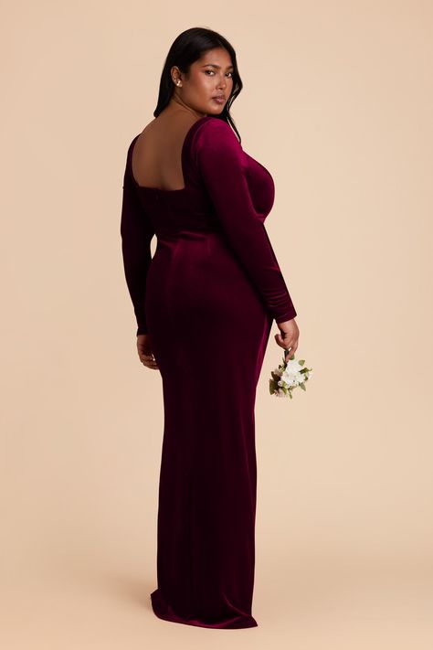 Ivy Velvet Dress - CabernetIvy Velvet Dress - Cabernet Bridesmaid Dress Velvet, Square Neck Gown, Mulberry Bridesmaid Dresses, Stretch Velvet Dress, Winter Wedding Bridesmaids, Winter Wedding Guest Dress, Winter Wedding Guests, Tuxedo Women, Velvet Bridesmaid Dresses