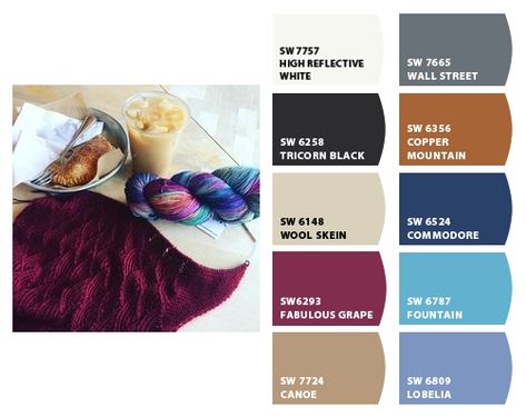 ColorSnap by Sherwin-Williams – Amanda V. Rich Razzleberry Color Combos, Grape Color Palette, Berry Wine Color Palette, Gorgeous Grape Color Combos, Wool Skein, Bernat Eggplant Ombré Yarn, Berry Bushes, Sherwin Williams, White Walls