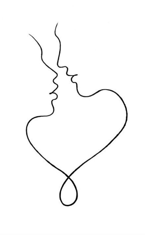 Minimalist Love Drawing, Line Art Design Couple, Line Art Drawings Flowers, Line Art Drawings Simple, Line Art Drawings Doodles, Art Drawings Flowers, Art Drawings Couple, Line Art Drawings Easy, Line Art Drawings Couple