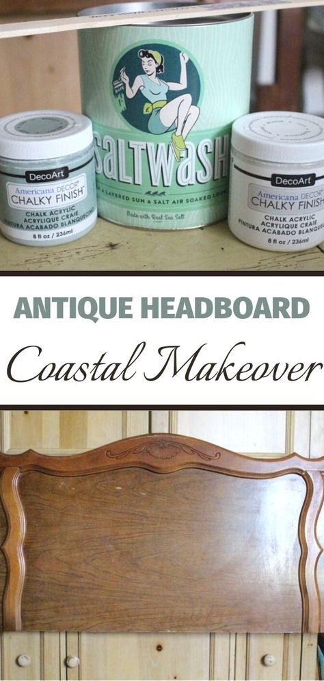 Nautical Headboard, Chalk Painted Headboard, White Wash Headboard, Coastal Headboard, Beach Headboard, Diy King Headboard, Headboard Makeover, Painted Headboard, Antique Headboard