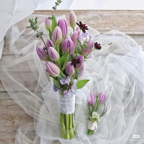 Tulips Arrangement Vase, Lavender Tulip Bouquet, Tulip Bridesmaid Bouquet, Tulip Bouquet Wedding, Prom Flowers Bouquet, Pink Tulips Bouquet, Small Wedding Bouquets, Flower Boquet, Tulips Arrangement