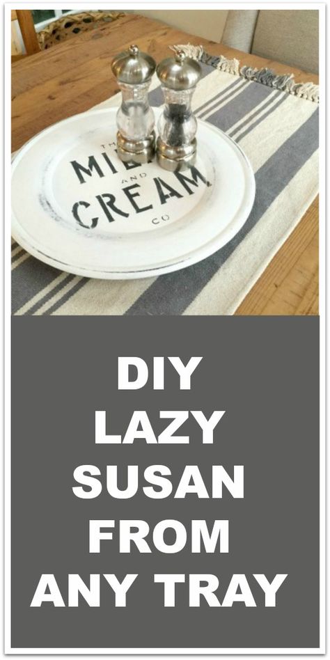 Lazy Susan Ideas, Farmhouse Lazy Susan, Lazy Susan Hardware, Diy Lazy Susan, Thrift Store Diy Projects, Fathersday Crafts, Thrift Store Diy, Thrift Store Crafts, Diy Vinyl