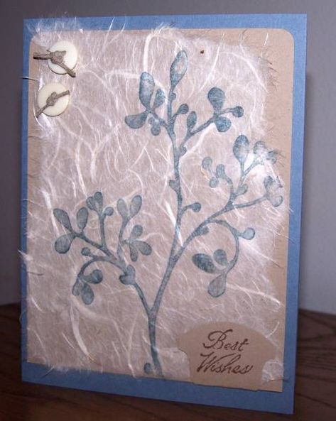 Mulberry Paper Best Wishes by Andrea at Splitcoaststampers Mulberry Paper Cards, Mulberry Paper Crafts, Amazing Paper Craft Ideas, Paper Cards Handmade, Paper Craft Ideas For Kids, Embossing Ideas, Sizzix Cards, Paper Mulberry, Anniversary Cards Handmade